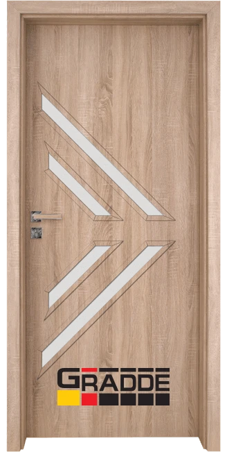 Интериорна HDF врата, модел Gradde Paragon Glas 3.4, Дъб Вераде