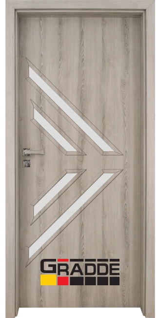 Интериорна HDF врата, модел Gradde Paragon Glas 3.4, Ясен Вералинга
