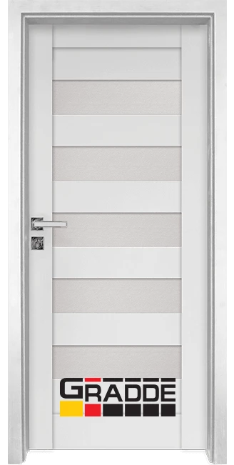 Интериорна HDF врата, модел Gradde Aaven Glas, Бял мат